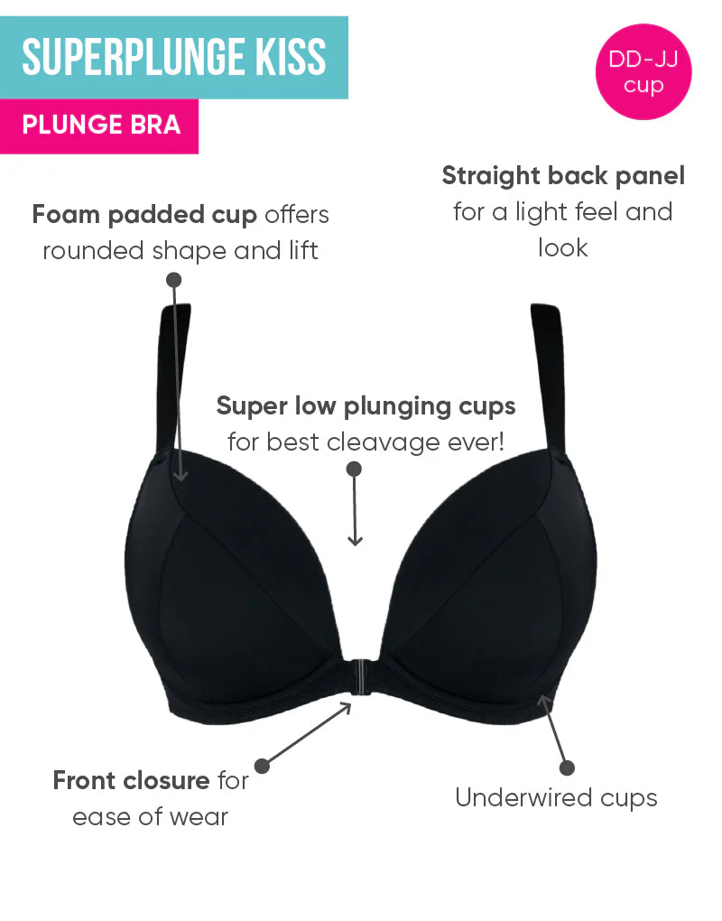 Curvy Kate Superplunge Kiss Padded Plunge Bra Black - Image 3