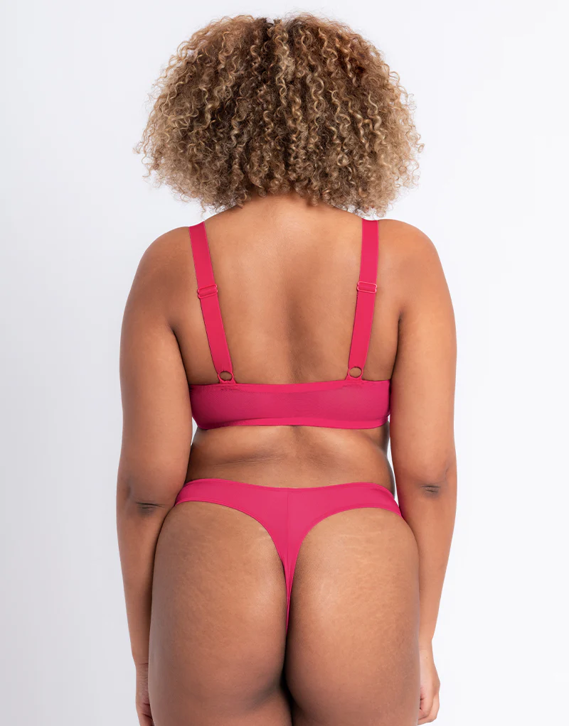 Curvy Kate Superplunge Kiss Padded Plunge Bra Hot Pink - Image 5