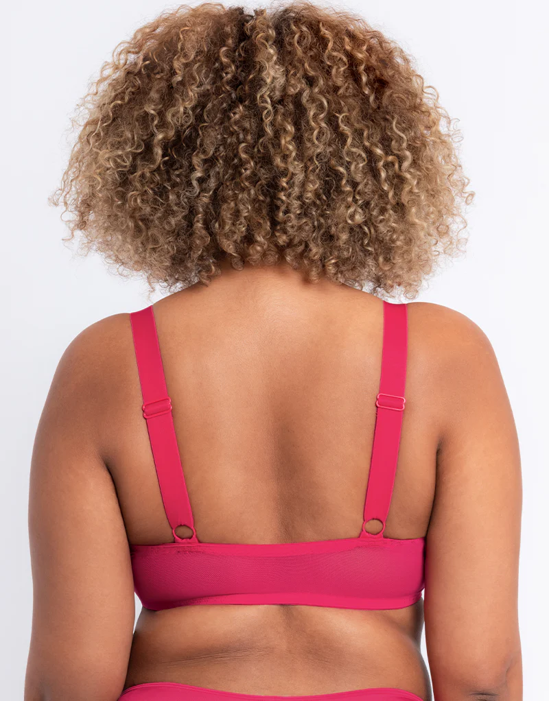 Curvy Kate Superplunge Kiss Padded Plunge Bra Hot Pink - Image 6