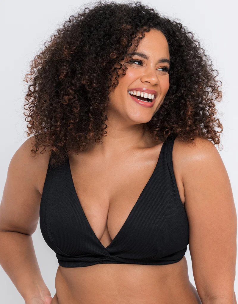 Curvy Kate Twist and Shout Non Wired Triangle Bikini Top Black - Image 3