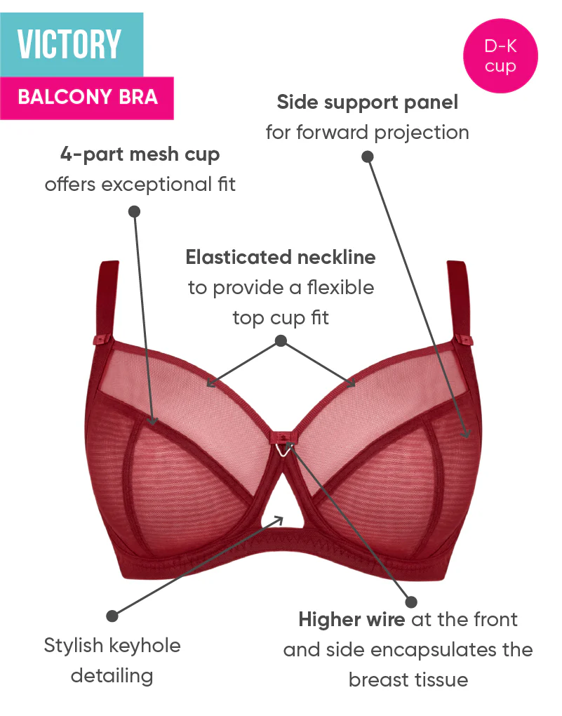 Curvy Kate Victory Side Support Balcony Bra Claret - Image 7