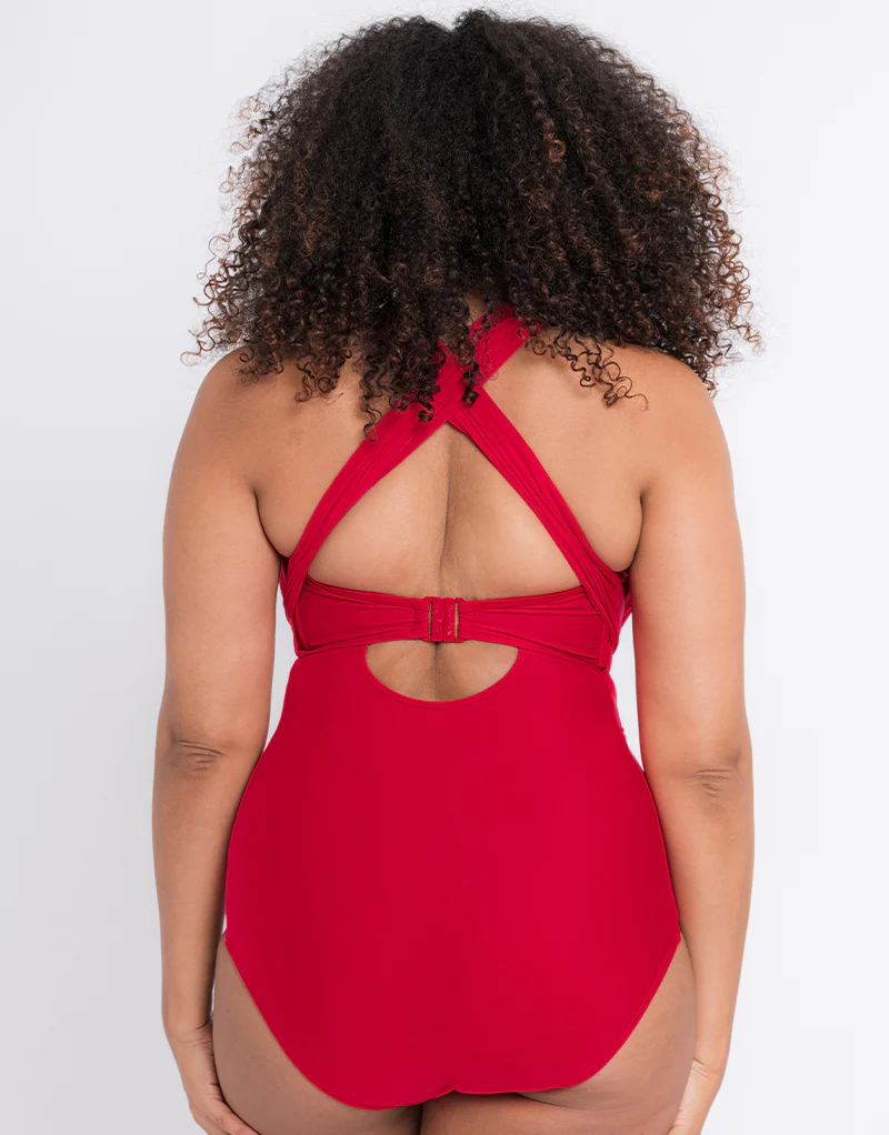 Curvy Kate Wrapsody Bandeau Strapless Multiway Swimsuit Red - Image 7