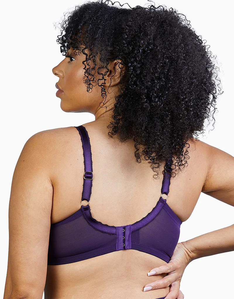 Deja Day Emma Ultimate Comfort Day Wear Lace Wireless Bra Vine Purple - Image 5