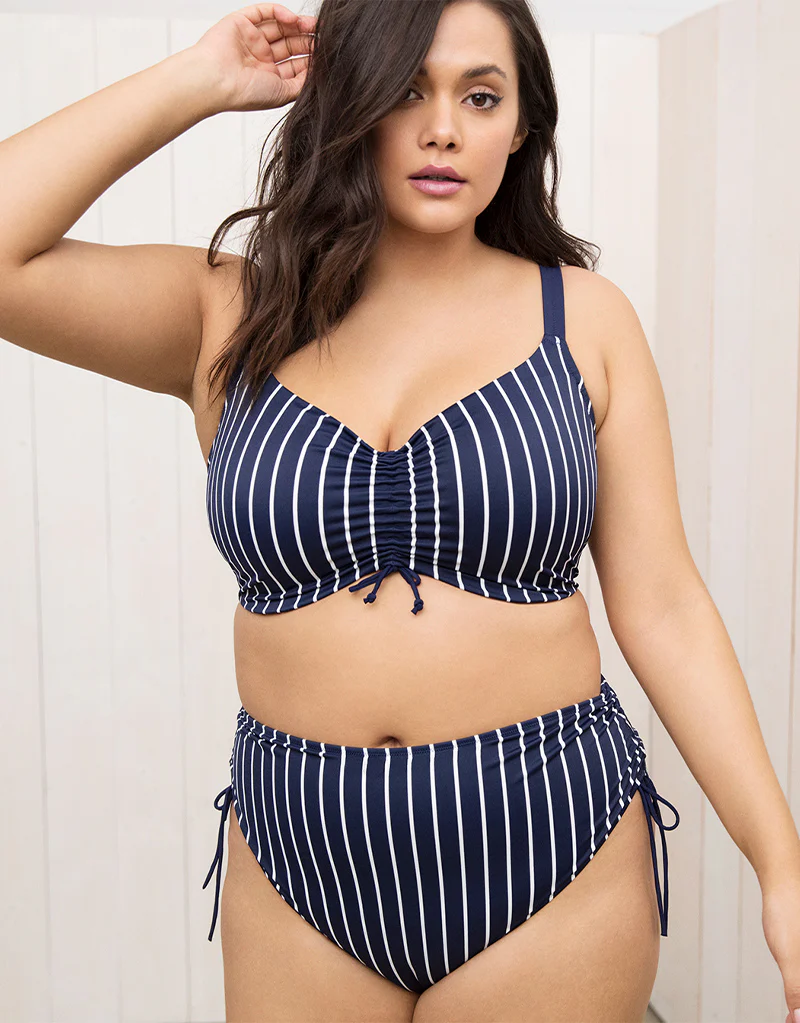 Elomi Plain Sailing Adjustable Bikini Brief Midnight Stripe - Image 6