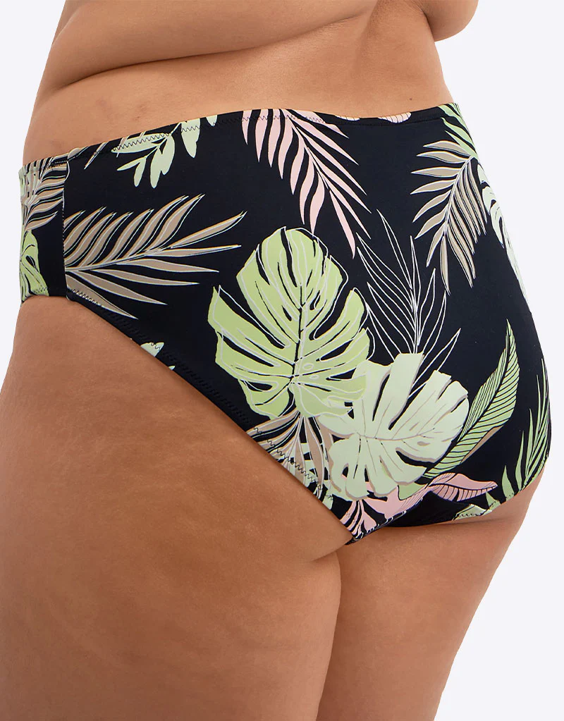 Elomi Tropical Retreat Mid Rise Bikini Brief Black Print - Image 2