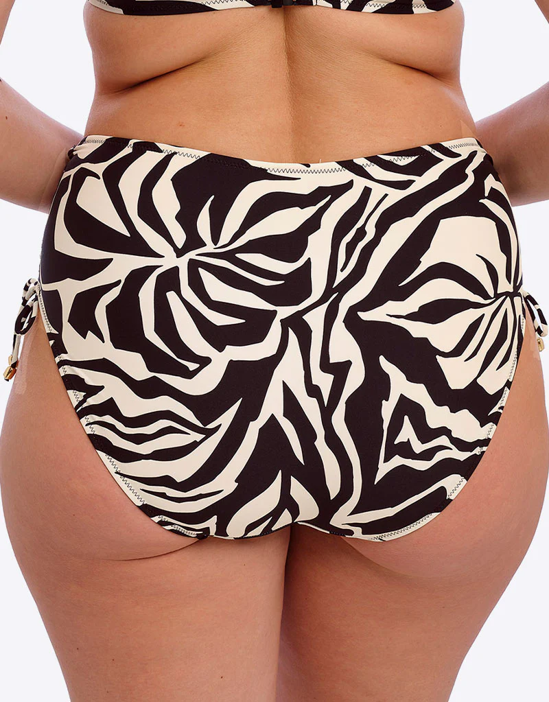 Fantasie Aruba Nights High Waist Bikini Brief Black & Cream Print - Image 3