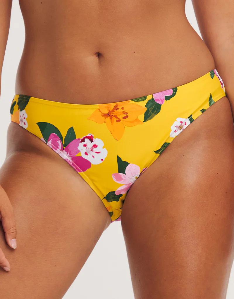 Figleaves Panama Classic Bikini Brief Yellow Floral