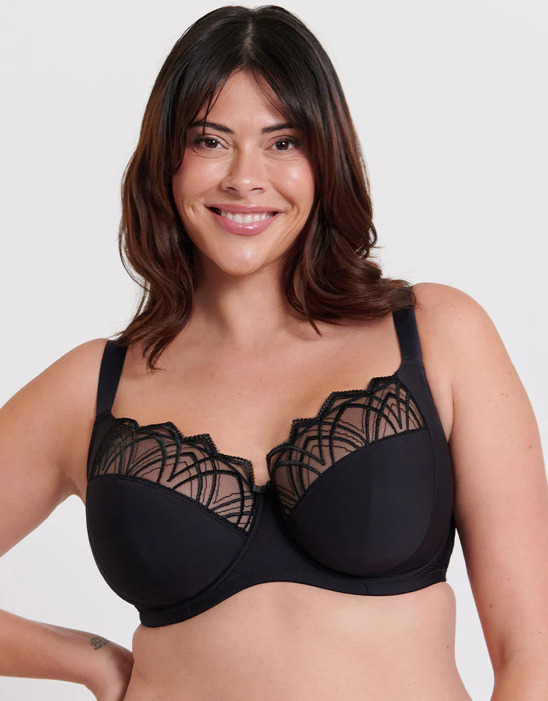 Flirtelle Emilie Deco Full Cup Side Support Bra Black - Image 3