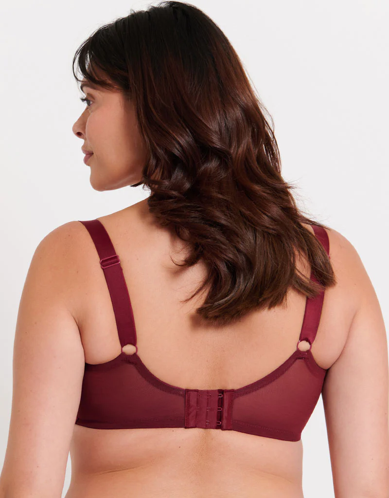 Flirtelle Emilie Deco Full Cup Side Support Bra Oxblood - Image 5