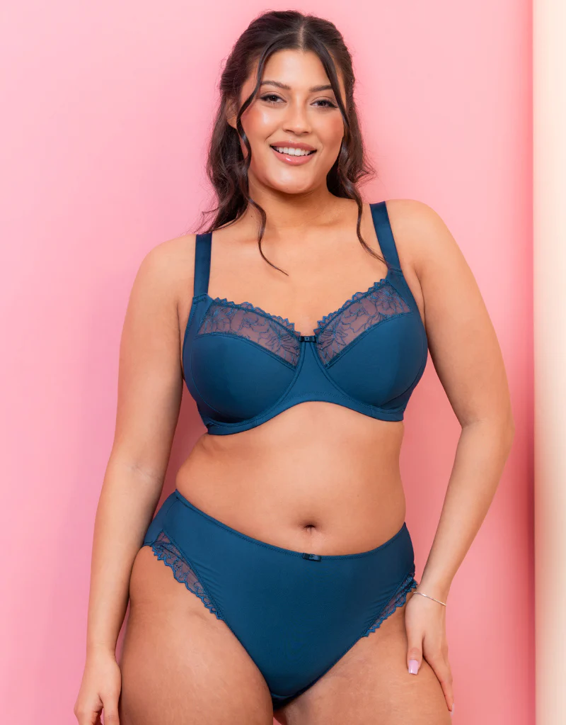 Flirtelle Emilie Full Cup Side Support Bra Navy - Image 2