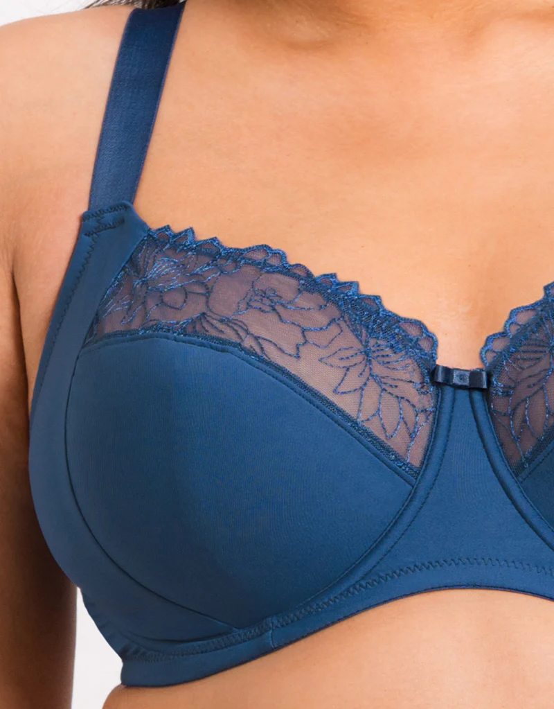 Flirtelle Emilie Full Cup Side Support Bra Navy - Image 4