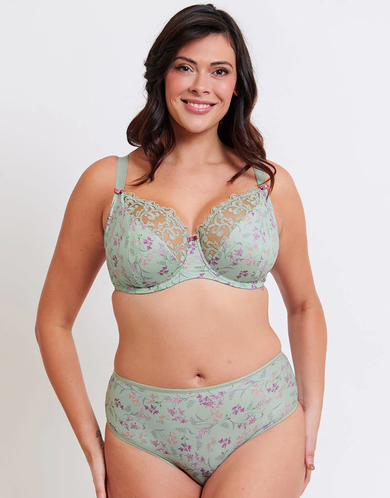 Flirtelle Everyday Full Brief Sage Green Print - Image 3