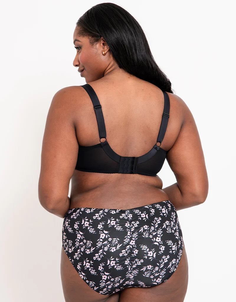 Flirtelle Riley Balcony Bra Black/Pink Print - Image 6