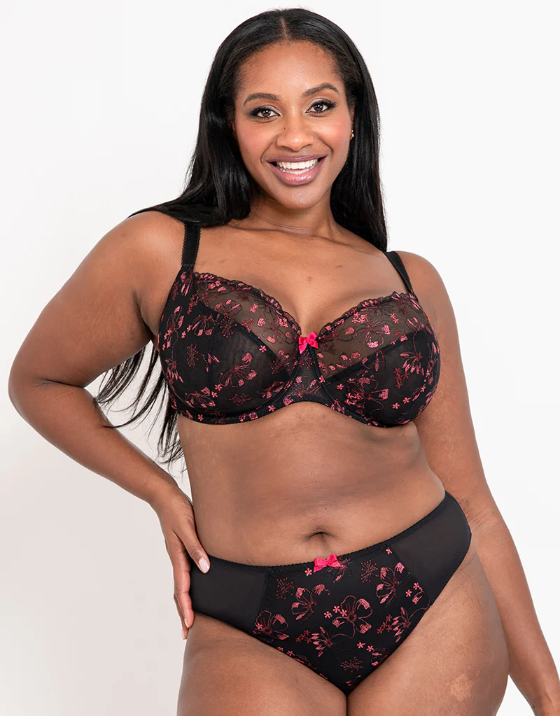 Flirtelle Rosie Balcony Bra Black/Pink - Image 8
