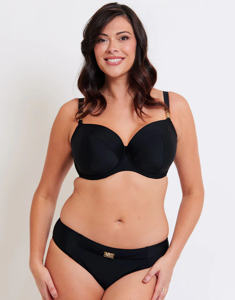 Flirtelle Salento Coast Padded Balcony Bikini Top Black - Image 7