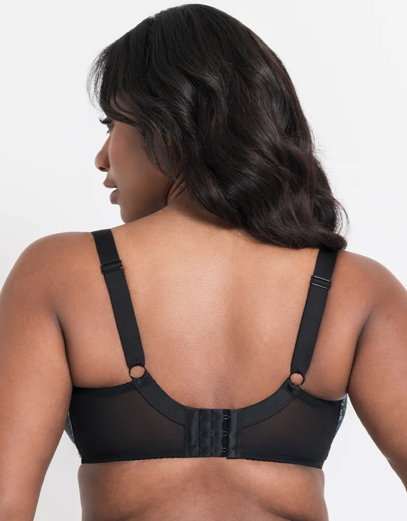 Flirtelle Swirl Balcony Bra Black/Blue Print - Image 5