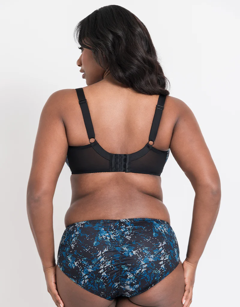 Flirtelle Swirl Balcony Bra Black/Blue Print - Image 6