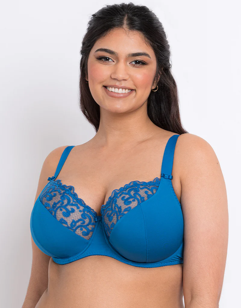 Flirtelle Swirl Balcony Bra Marine Blue - Image 3