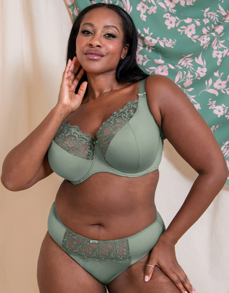Flirtelle Swirl Balcony Bra Sage Green - Image 8