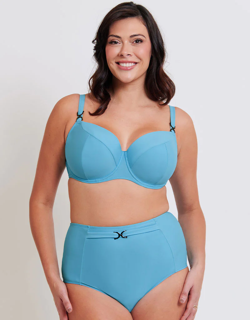 Flirtelle Verona Beach High Waist Bikini Brief Aqua Blue - Image 3