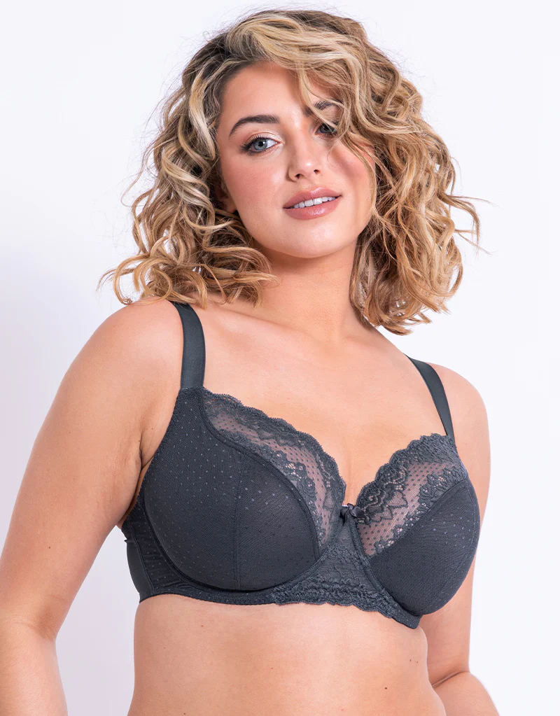 Flirtelle Viola Balcony Bra Dark Grey - Image 3
