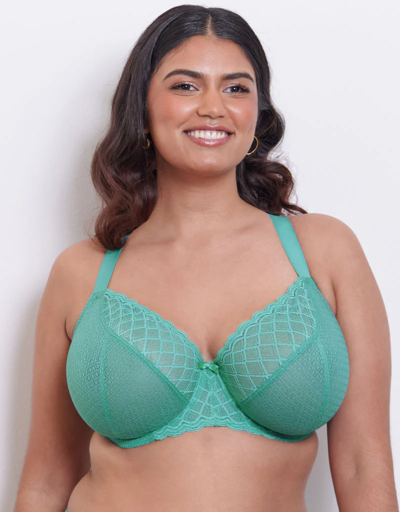 Flirtelle Viola Geo Balcony Bra Bright Teal - Image 3
