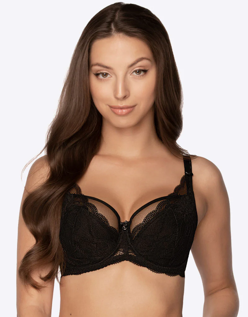 Gaia Veronika Padded Balconette Bra Black - Image 3