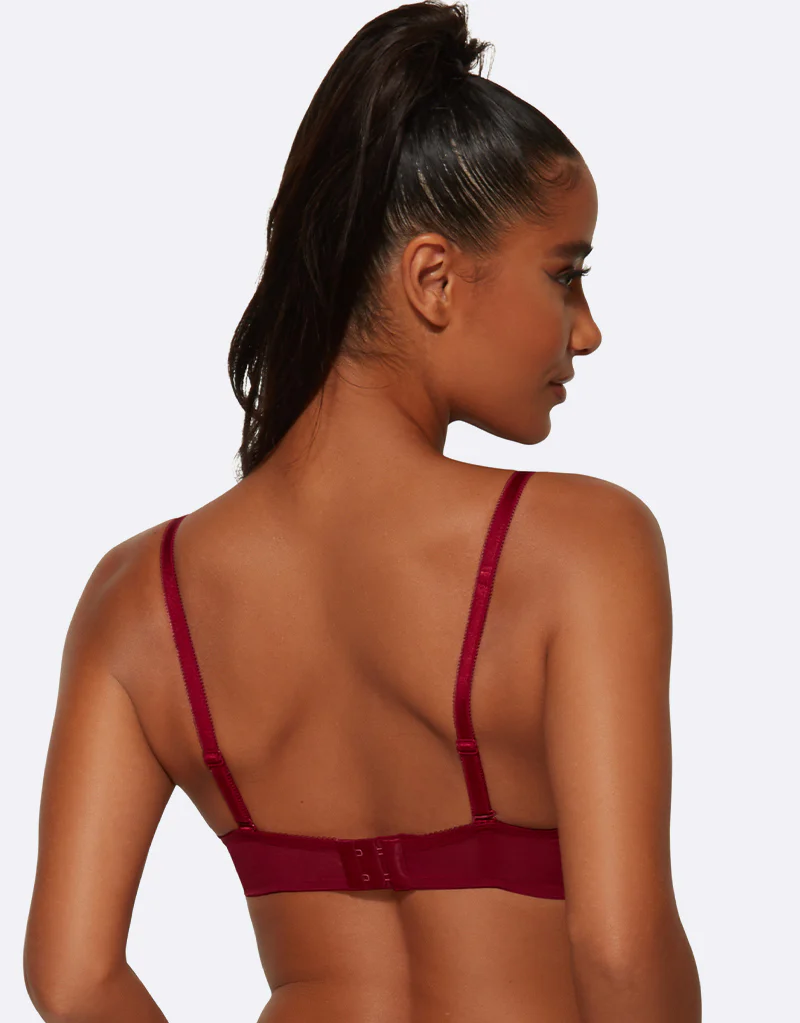 Gossard Glossies Lace Sheer Bra Bordeaux - Image 5