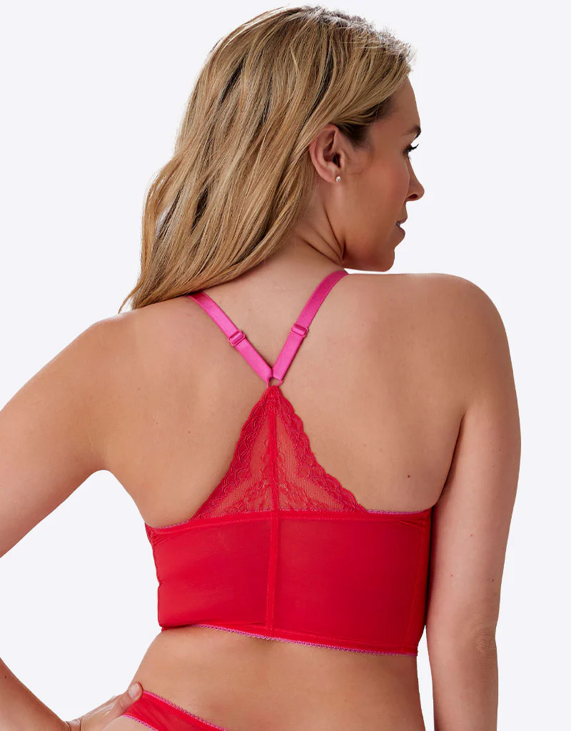 Gossard Superboost Lace Deep V Bralette Rose Red - Image 5
