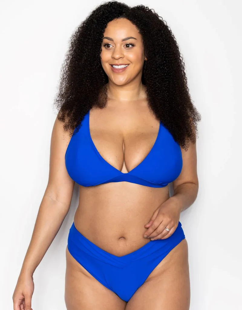 Ivory Rose V Front Bikini Bottom Cobalt - Image 3