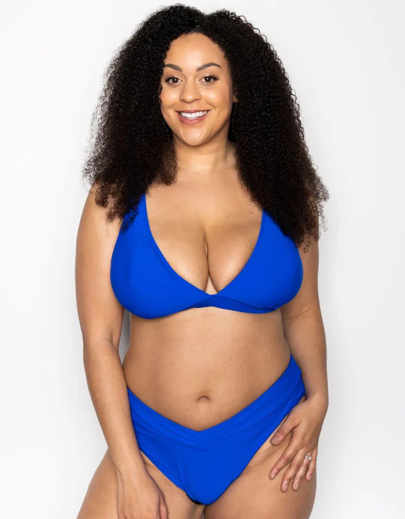 Ivory Rose V Front Bikini Bottom Cobalt - Image 4