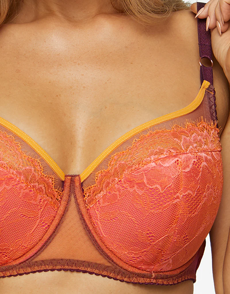 Kinga Golden Hour Padded Balconette Bra Pink/Orange - Image 4
