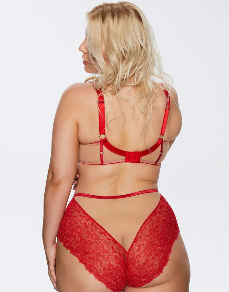 Kinga Mind Love Padded Balconette Bra Red - Image 5
