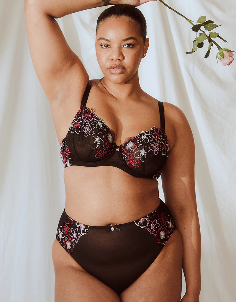Oola Embroidery Balconette Bra Black - Image 8