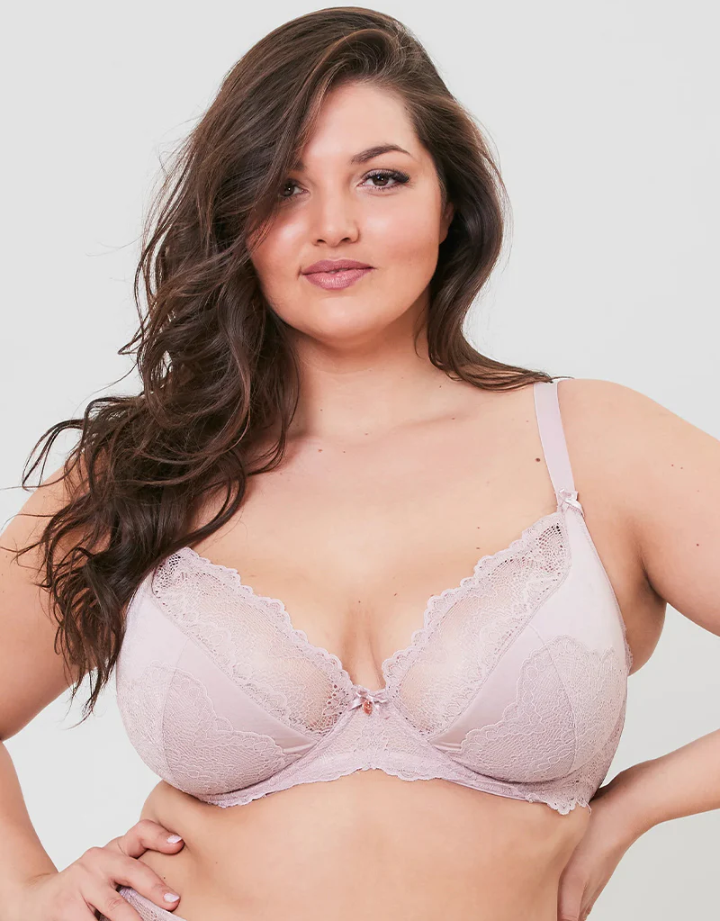 Oola Fan Lace Half Cup Bra Latte - Image 3