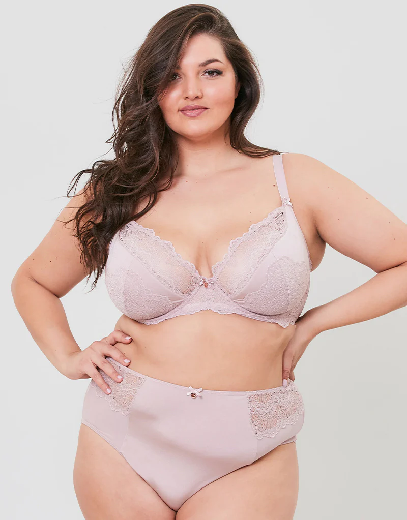 Oola Fan Lace Half Cup Bra Latte - Image 6