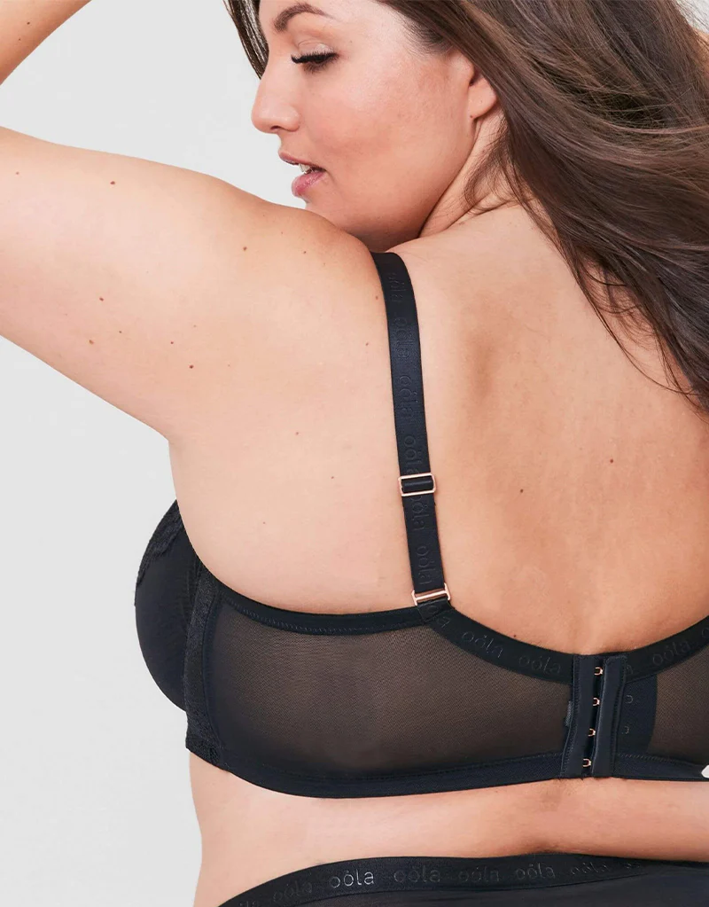 Oola Lace & Logo Balconette Bra Black - Image 5
