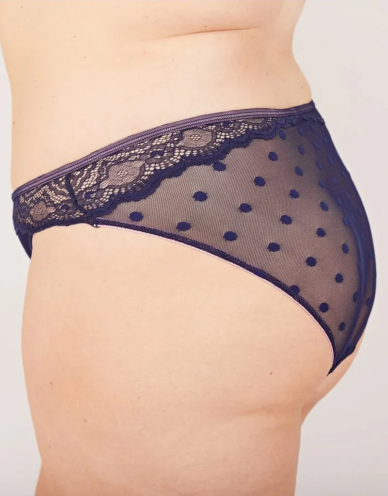 Oola Spot And Lace Brief Navy - Image 2