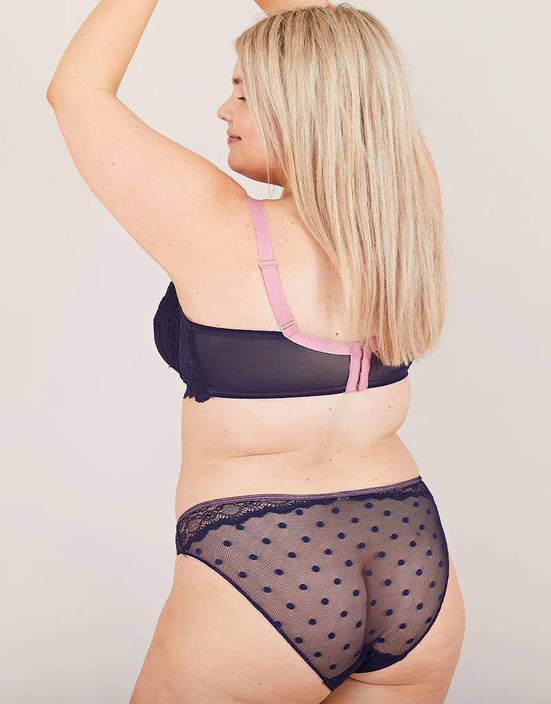 Oola Spot And Lace Brief Navy - Image 4