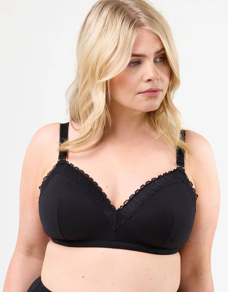 Oola Super Soft Cotton Padded Non-Wired Bra Black - Image 3