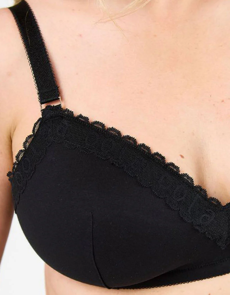 Oola Super Soft Cotton Padded Non-Wired Bra Black - Image 4
