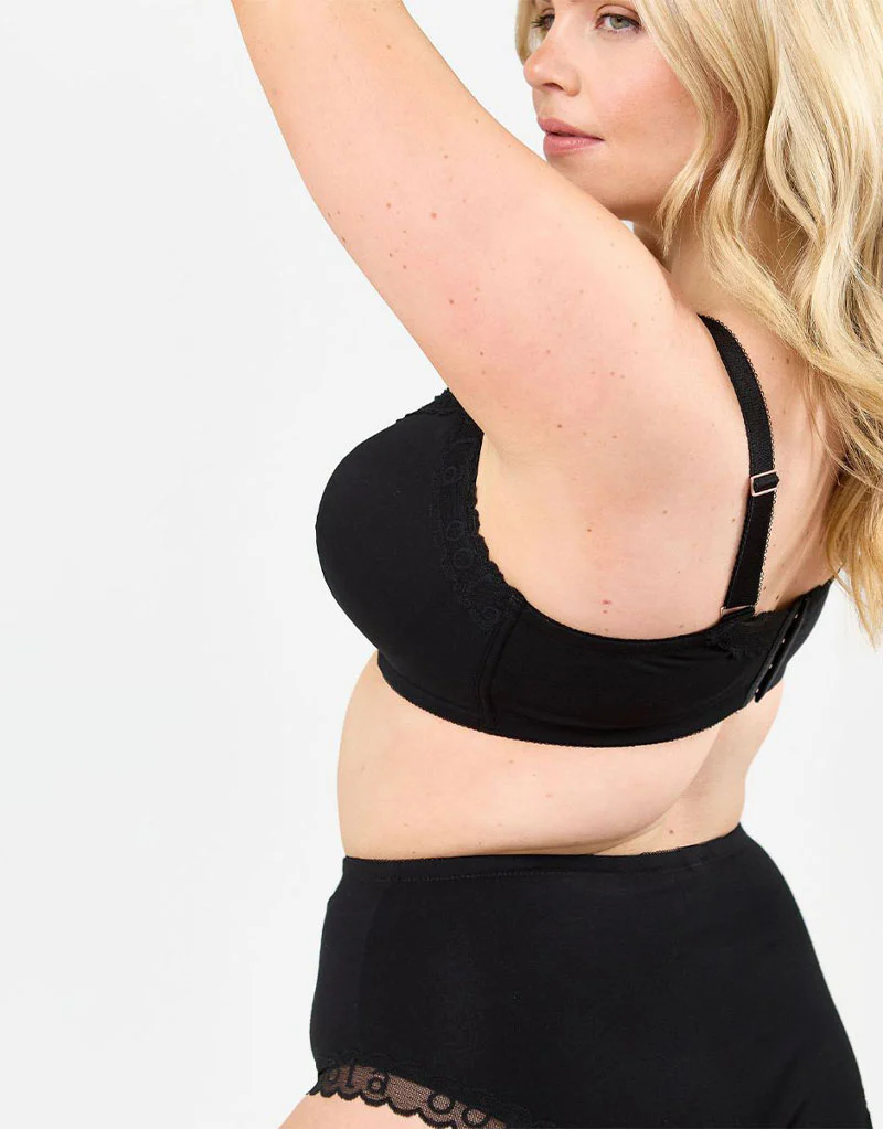 Oola Super Soft Cotton Padded Non-Wired Bra Black - Image 6
