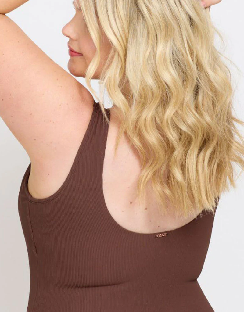 Oola Tummy Control Hidden Wire Swimsuit Chocolate Brown - Image 5