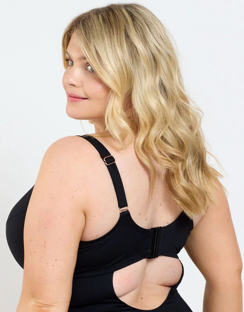 Oola Tummy Control Padded Plunge Swimsuit Black - Image 5