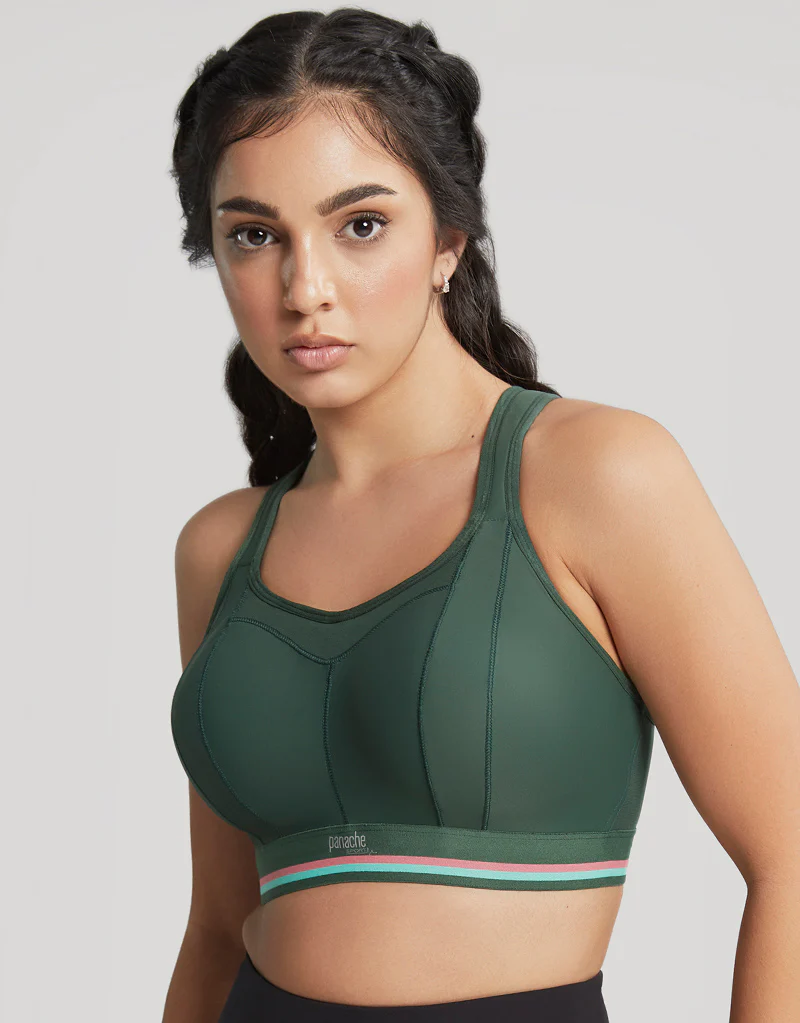Panache Non Wired Racer Sports Bra Forest Green - Image 3