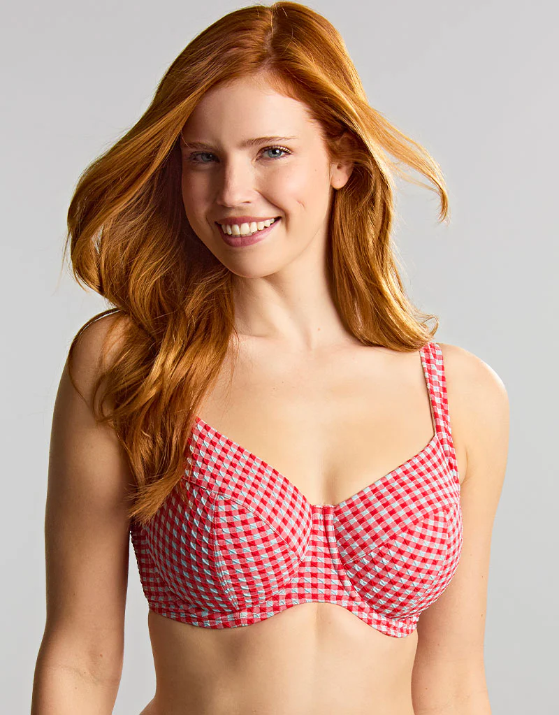Panache Olivia Full Cup Bikini Top Red Gingham - Image 2