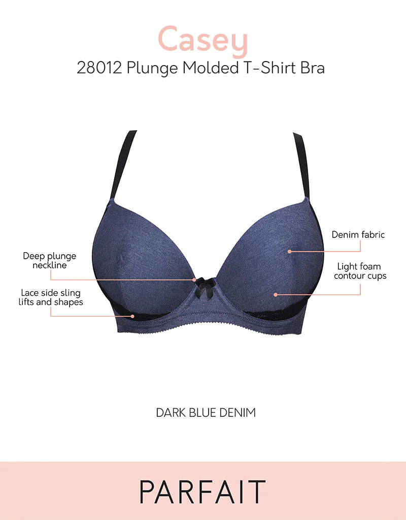 Parfait Casey Plunge T Shirt Bra Dark Denim Blue - Image 3