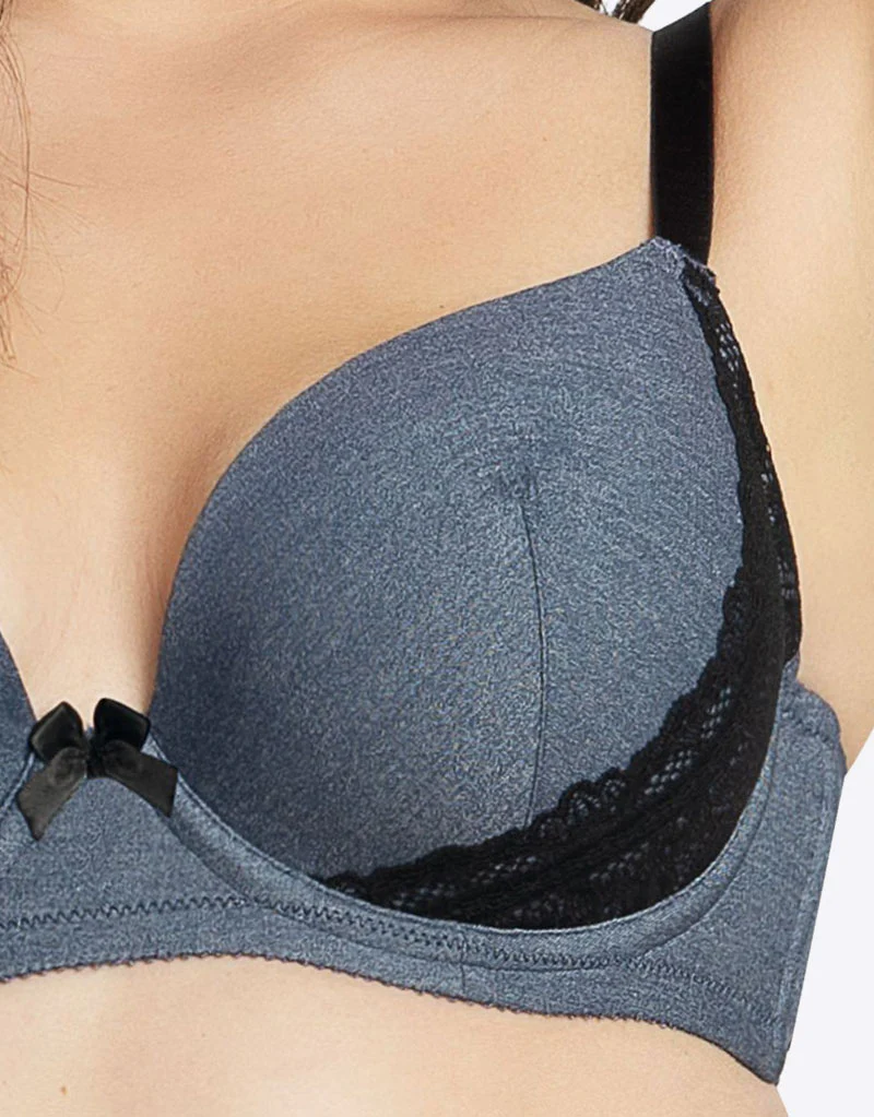Parfait Casey Plunge T Shirt Bra Dark Denim Blue - Image 5