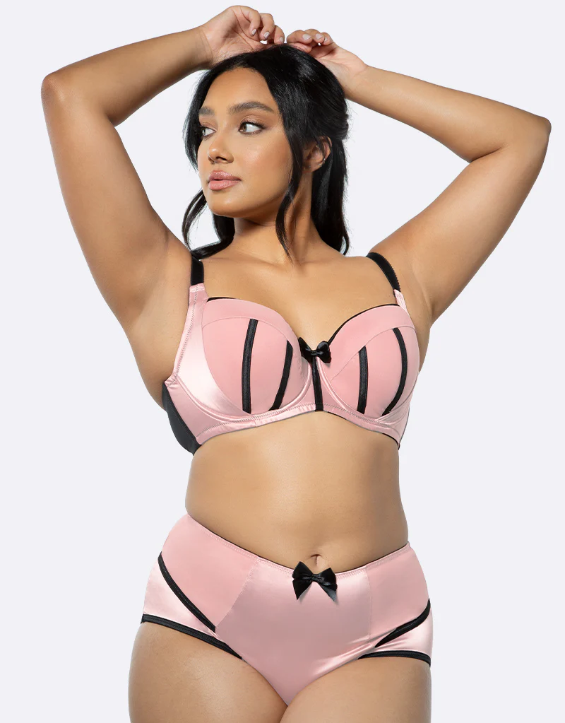 Parfait Charlotte Padded Balconette Bra Rose Gold/Black - Image 2