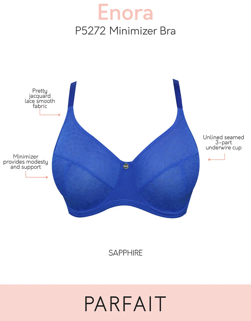 Parfait Enora Minimizer Full Cup Bra Sapphire Blue - Image 3